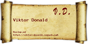 Viktor Donald névjegykártya